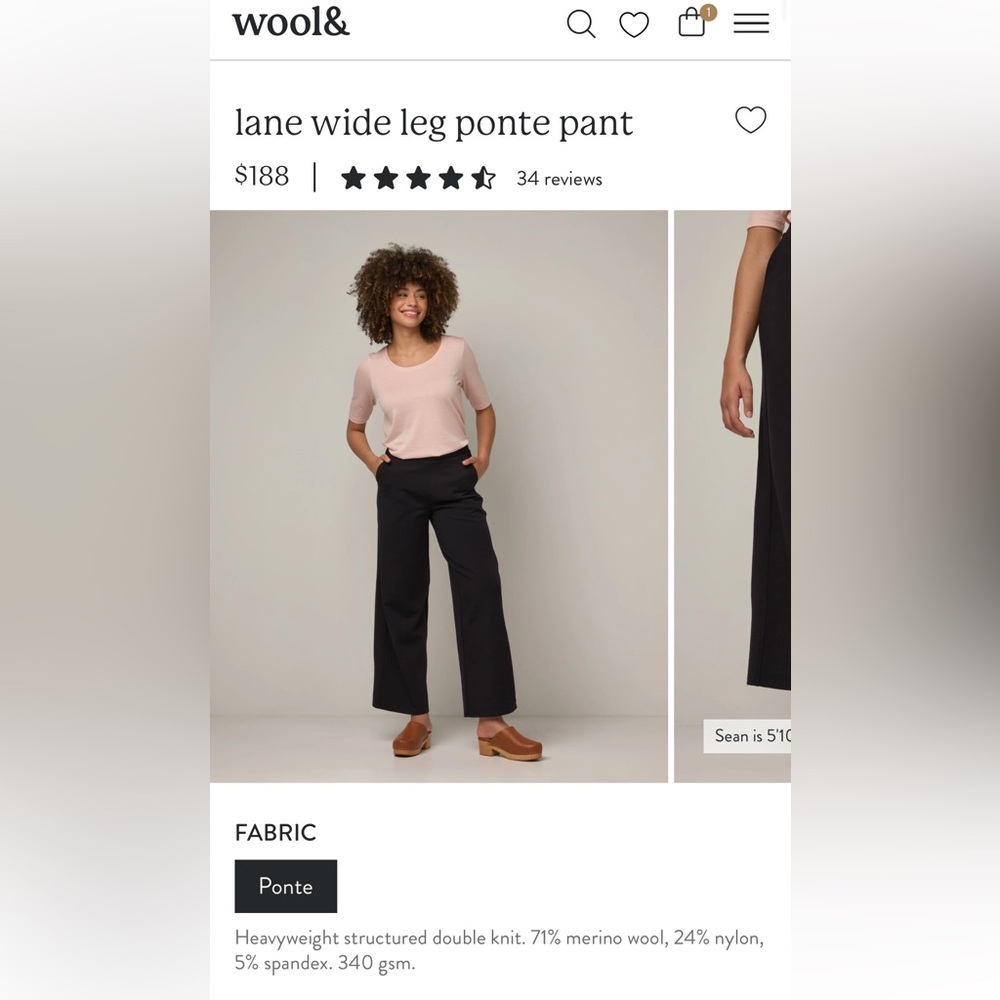 Women's Black Wide-Leg Trousers